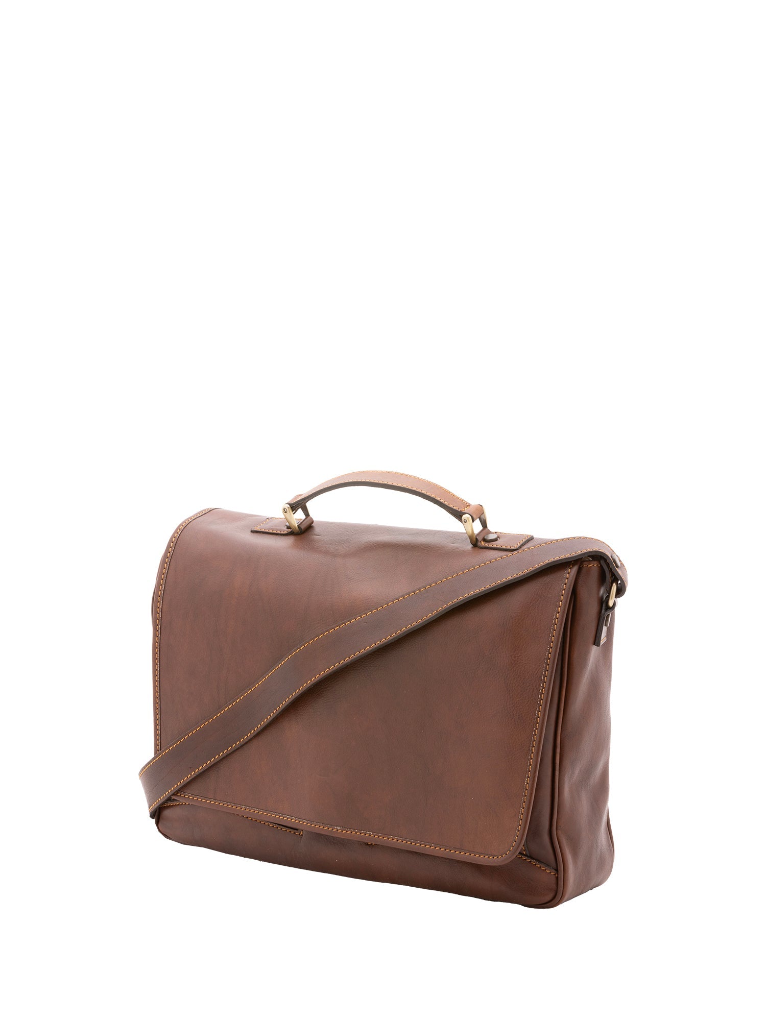 Unisex Italian Leather Handbag - Made in Italy 40x30x9 cm