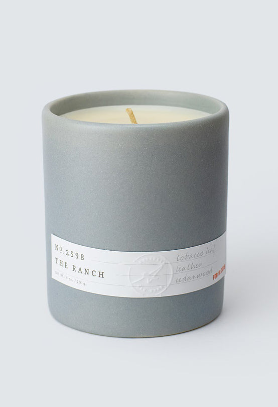The Ranch Candle - Tobacco Leather & Cedarwood Scented Soy Candle