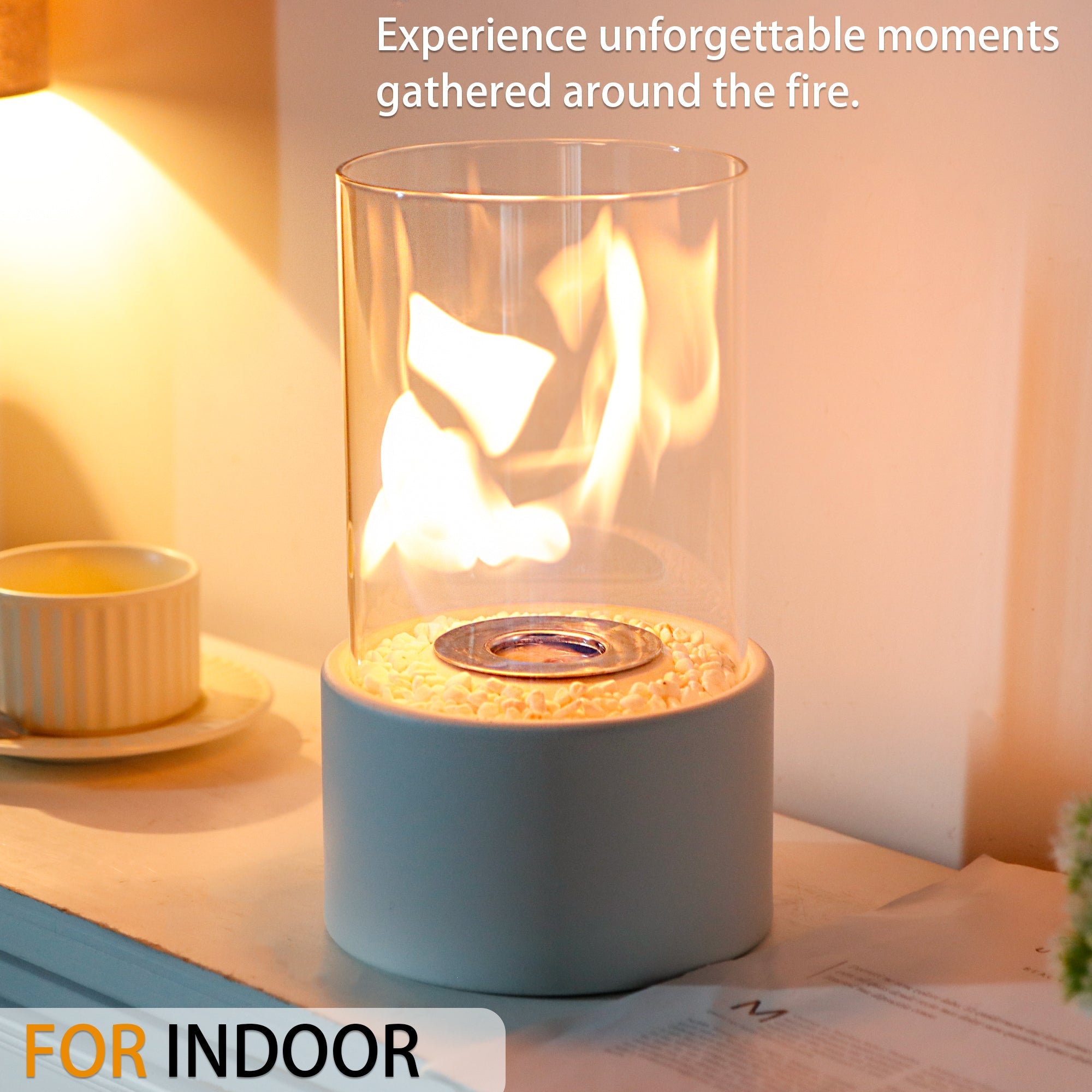 Tabletop Bio Ethanol Fireplace - Portable Indoor/Outdoor Fire Pit