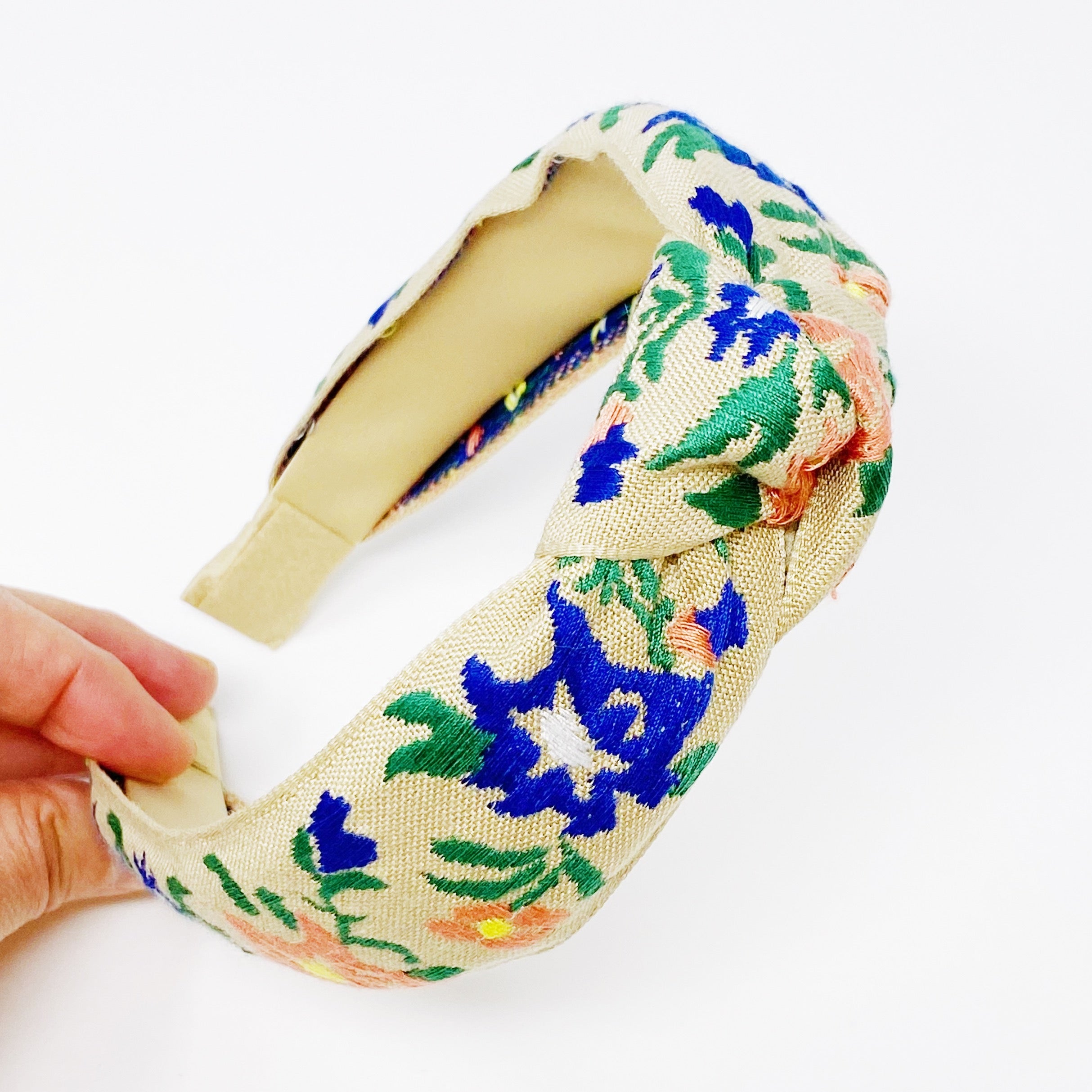 French Floral Embroidered Headband - Delicate Design