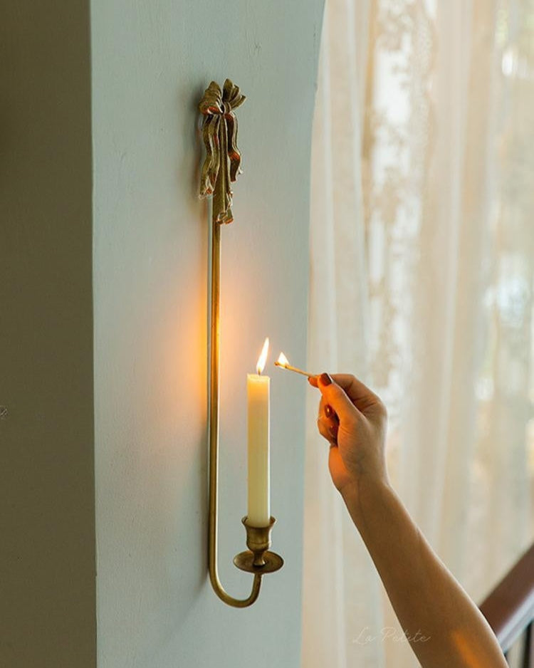 Vintage Bow Wall Candle Holder