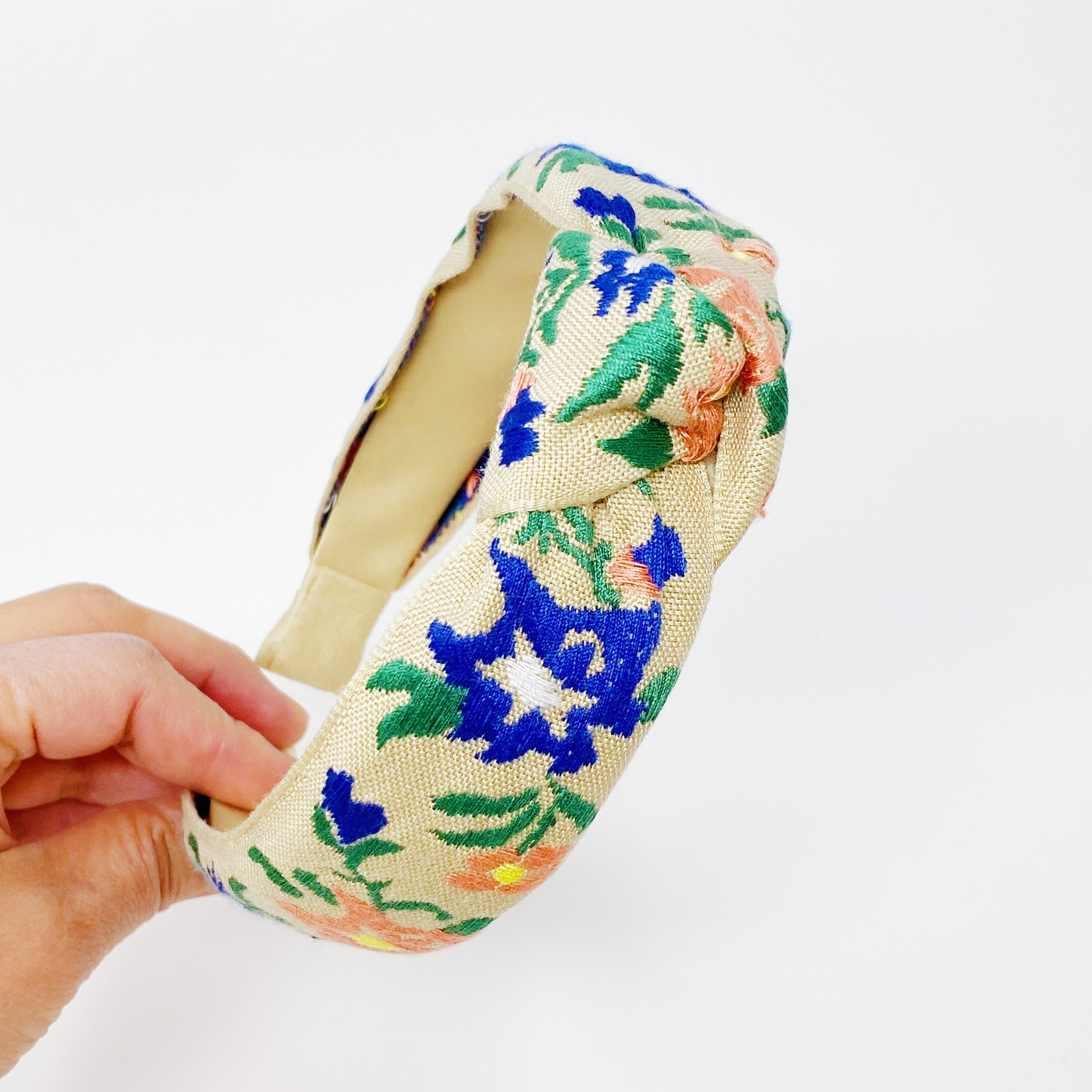 French Floral Embroidered Headband - Delicate Design