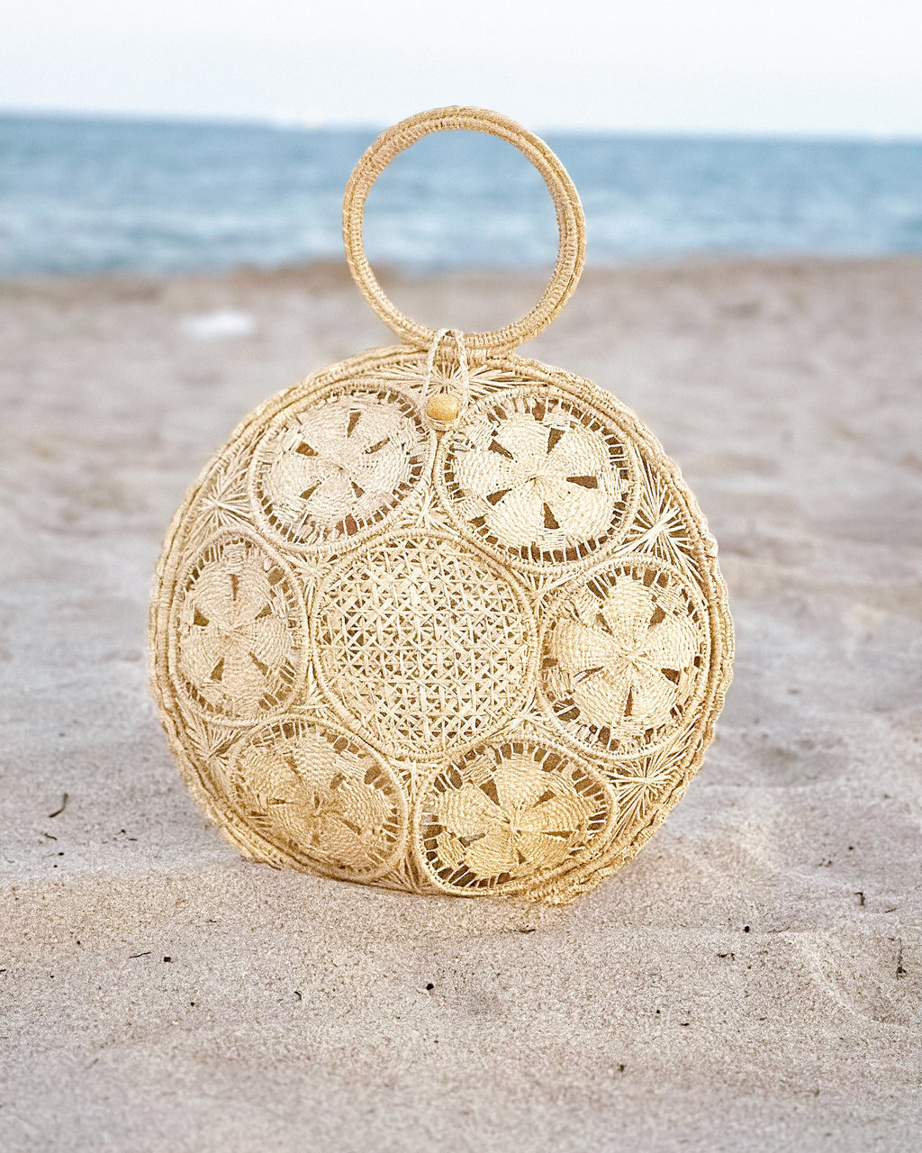 Natural "Gaia" Artisan Circular Bag