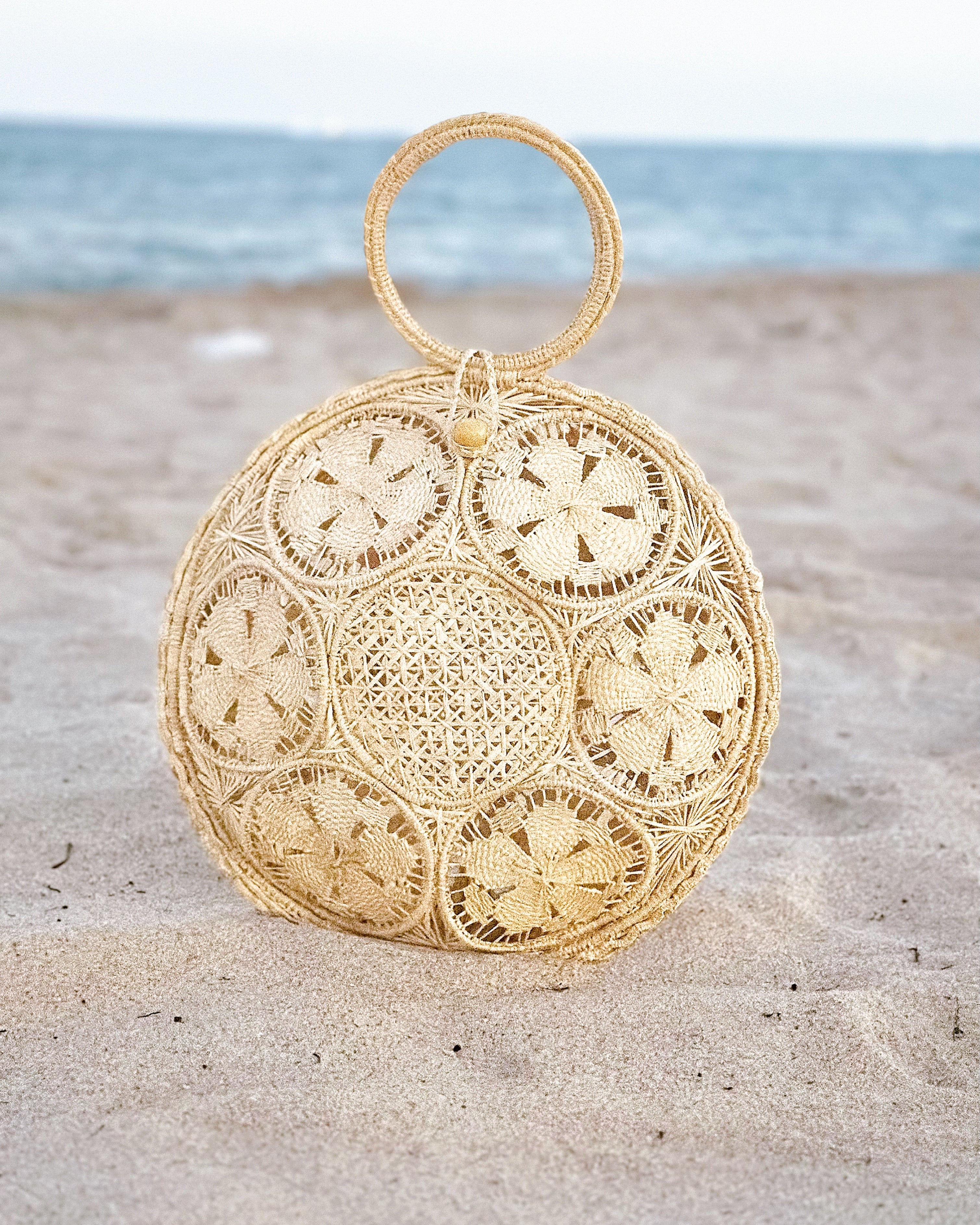 Natural "Gaia" Artisan Circular Bag
