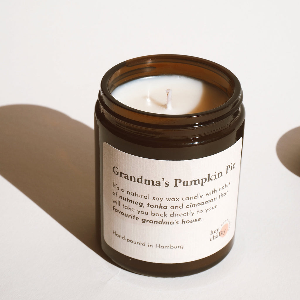 Grandma's Pumpkin Pie Scented Candle - Autumn Fall Fragrance