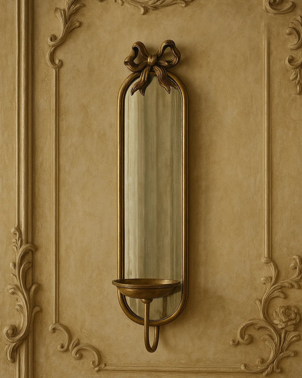 Vintage Wall Mirror with Candle Holder