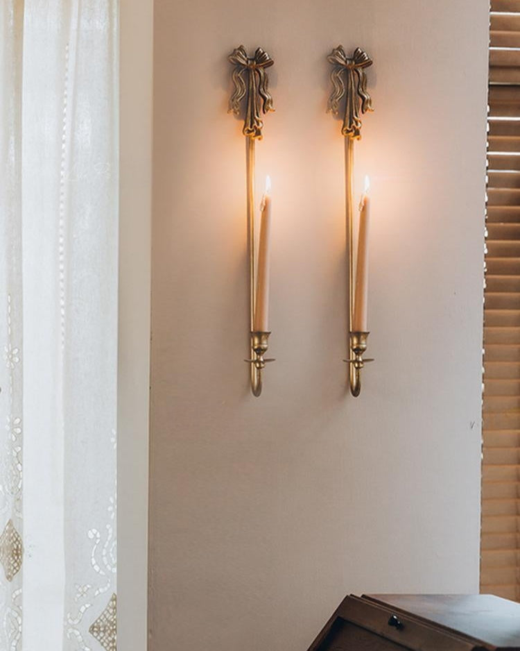 Vintage Bow Wall Candle Holder