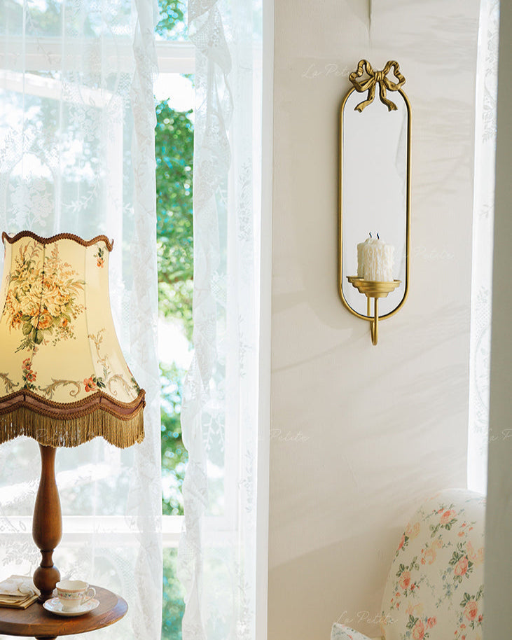 Vintage Wall Mirror with Candle Holder