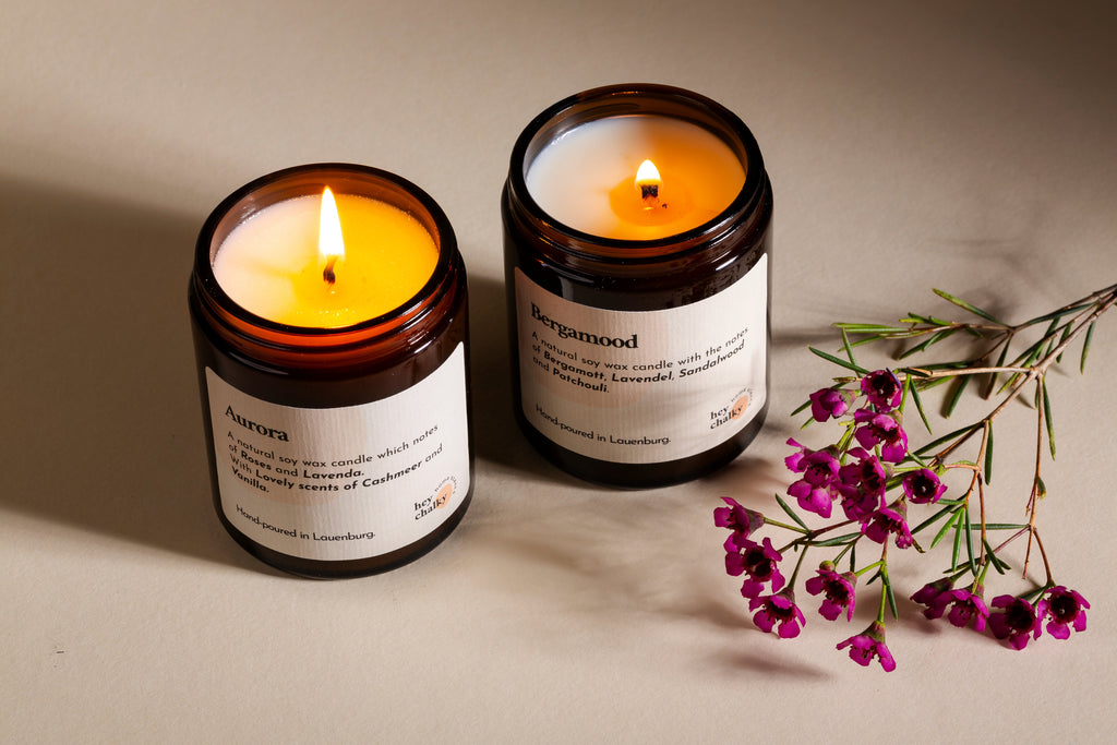 Aurora Candle - Citrus Floral Scented Soy Candle with Cashmere & Vanilla