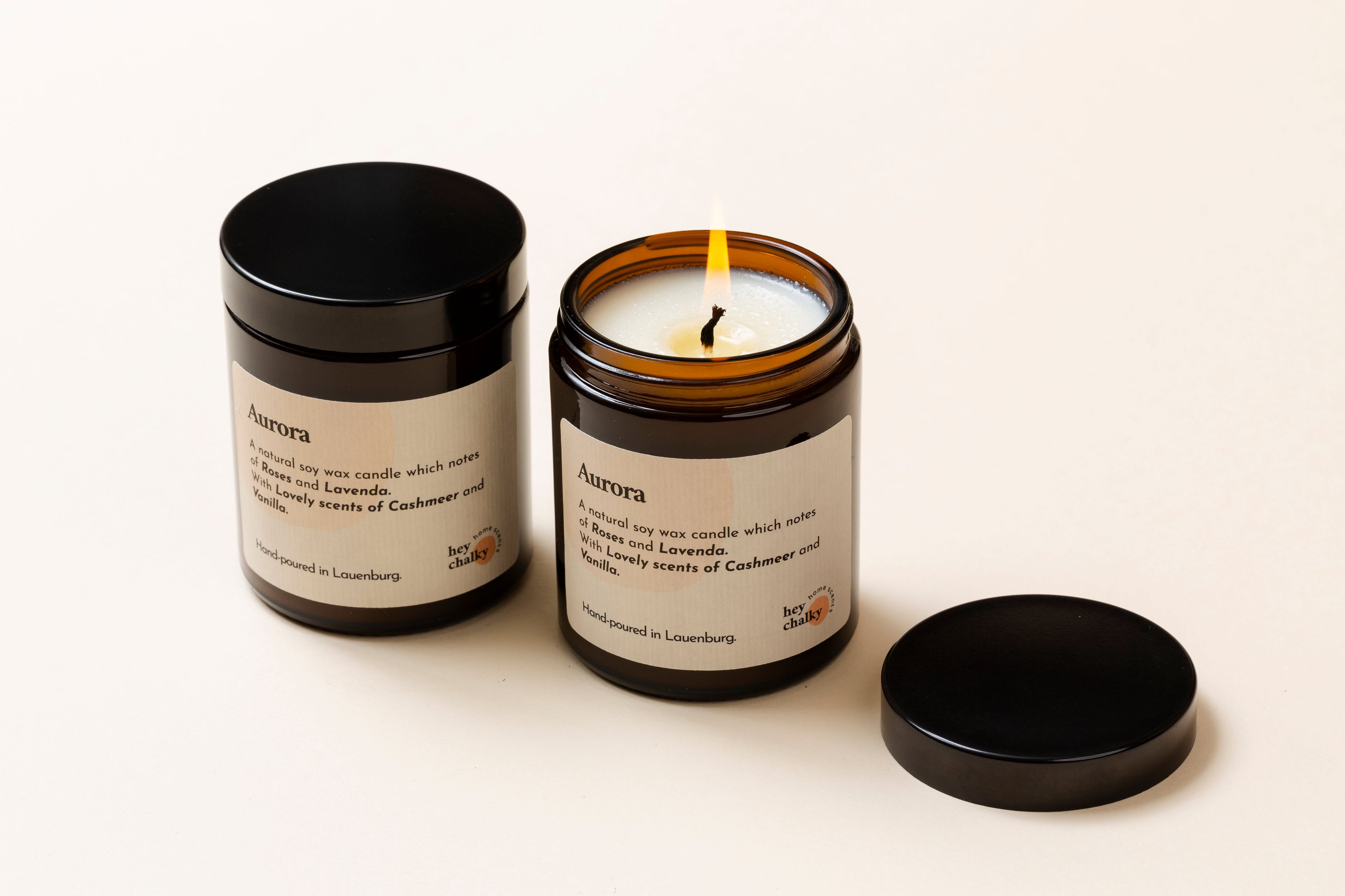 Aurora Candle - Citrus Floral Scented Soy Candle with Cashmere & Vanilla