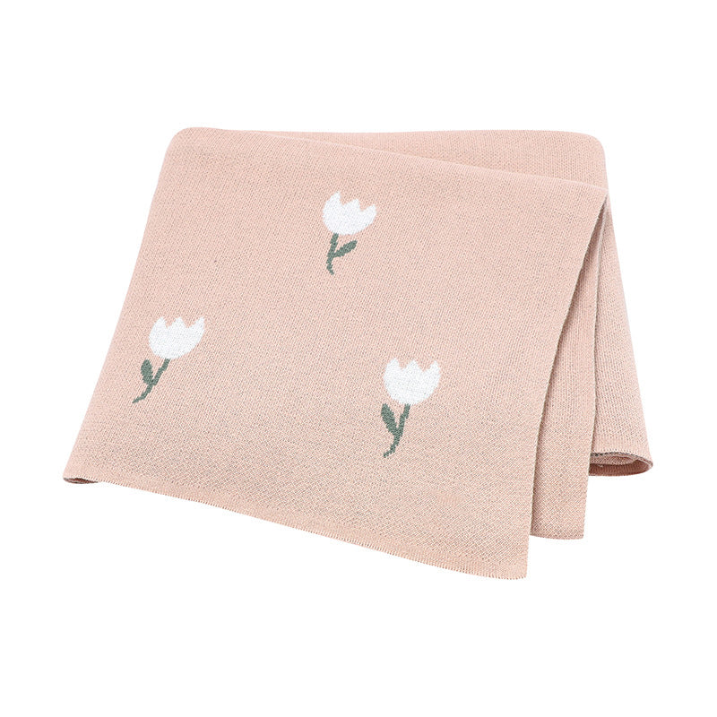 Best-Selling Knitted Baby Blanket With Fresh Floral Design: New Collection For Spring, Autumn, And Winter