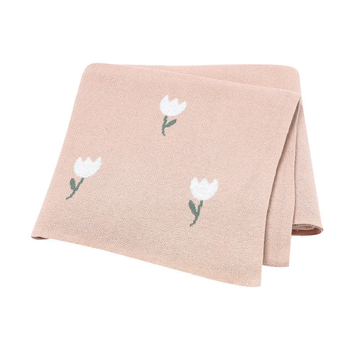 Best-Selling Knitted Baby Blanket With Fresh Floral Design: New Collection For Spring, Autumn, And Winter