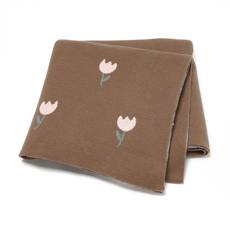 Best-Selling Knitted Baby Blanket With Fresh Floral Design: New Collection For Spring, Autumn, And Winter