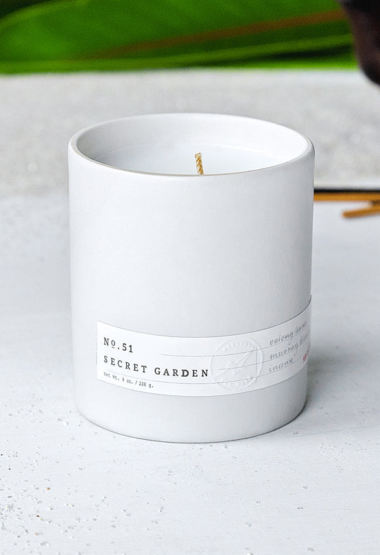 Secret Garden Candle - Green Tea & Incense Scented Soy Candle